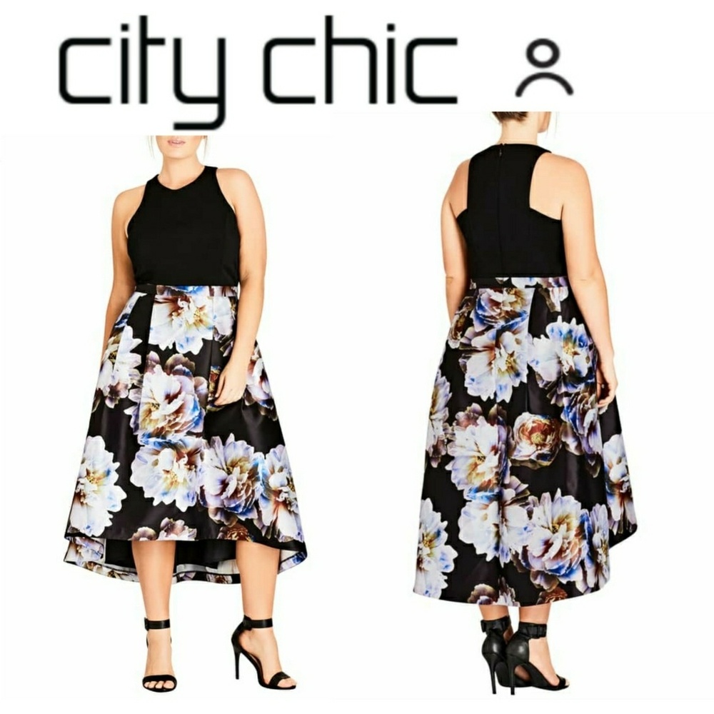 City Chic Moonlite High/low Midi Dress, 